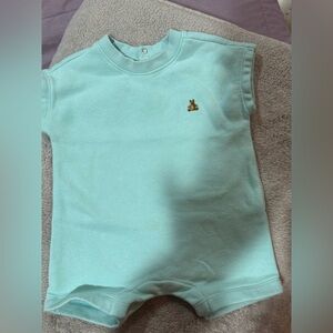 Gap Aqua Blue romper with Embroidered Logo